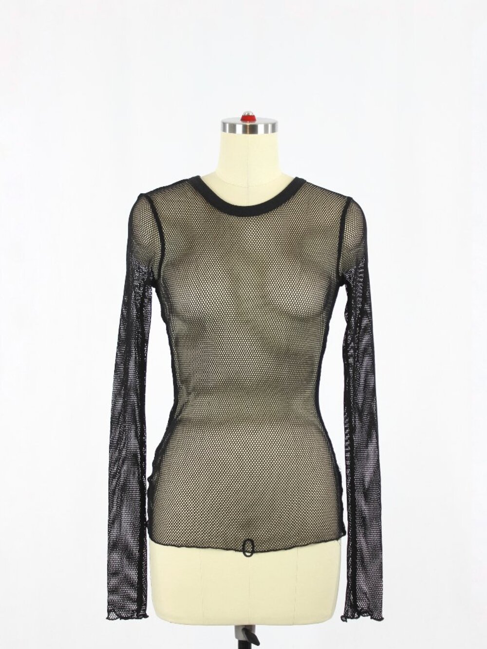 Urban Outfitters OUT FROM UNDER Black Sheer Long Cleeve Mesh T-Shirt, Size M